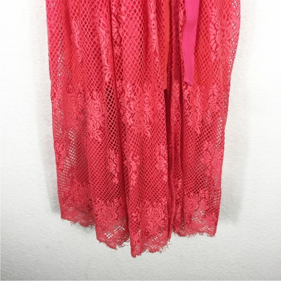 Free people match point pink sheer belted lace dress - Picture 11 of 13